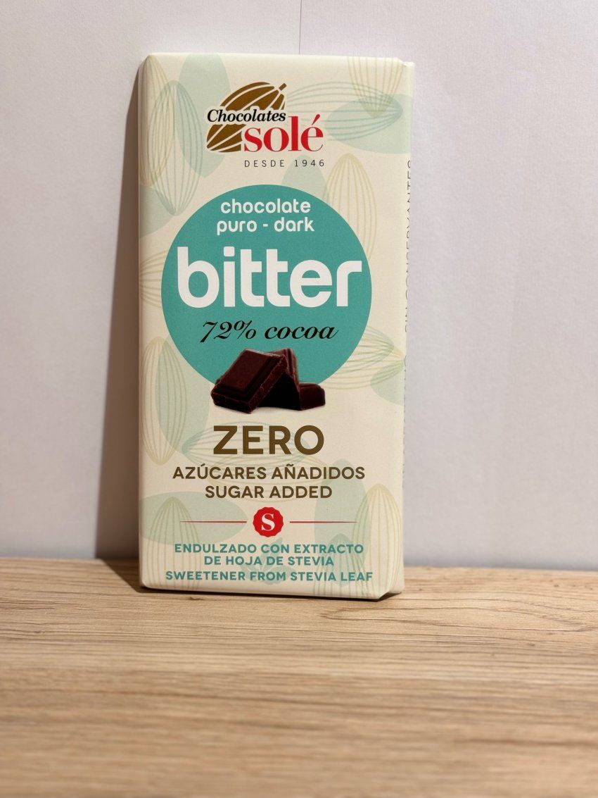 TABLETA DE CHOCOLATE 72 �  SIN AZUCARES AÑADIDOS