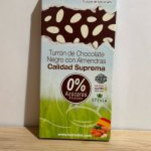 Turrón de chocolate negro con almendras sin azúcares añadidos