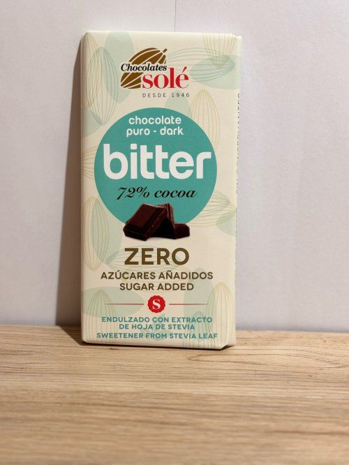 TABLETA DE CHOCOLATE 72 �  SIN AZUCARES AÑADIDOS