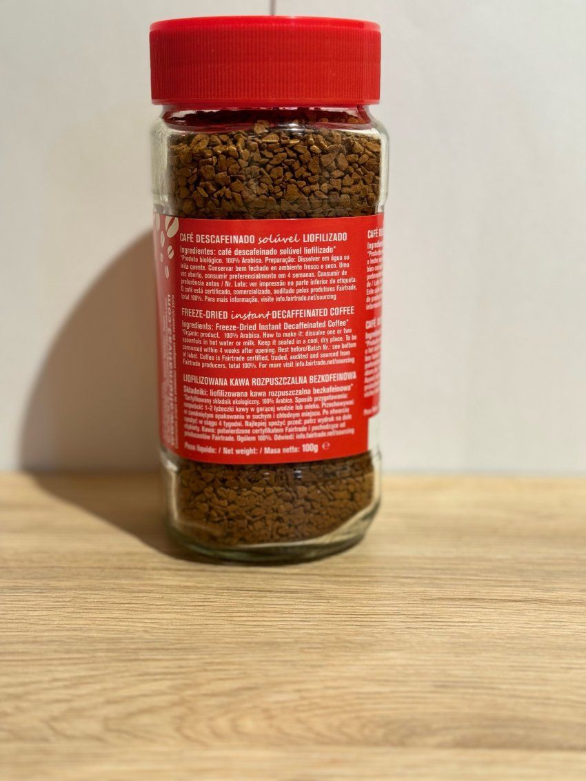 Café soluble descafeinado liofilizado